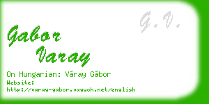 gabor varay business card